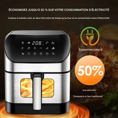 AirFryer Grande Capacité 9L - Cuisine Saine, Rapide et Croustillante Sans Huile au quotidien - AirFryo