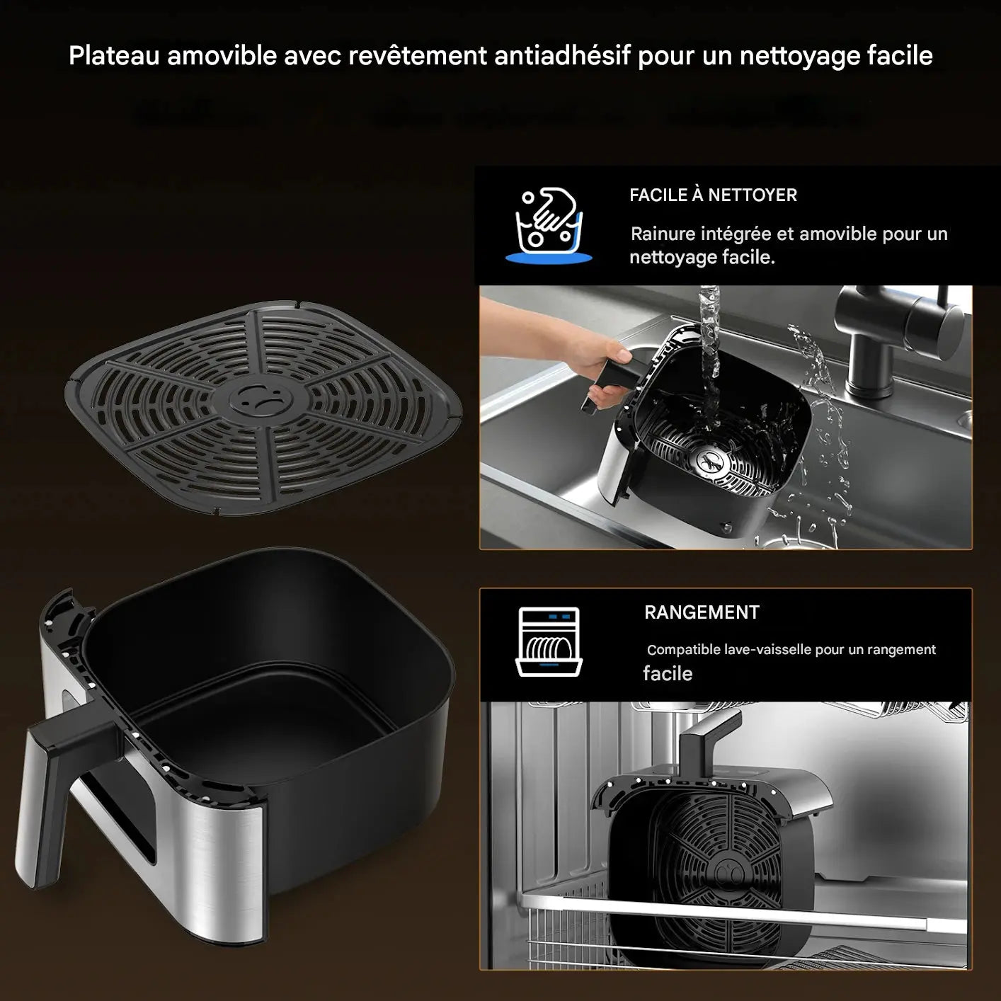 AirFryer Grande Capacité 9L - Cuisine Saine, Rapide et Croustillante Sans Huile au quotidien - AirFryo